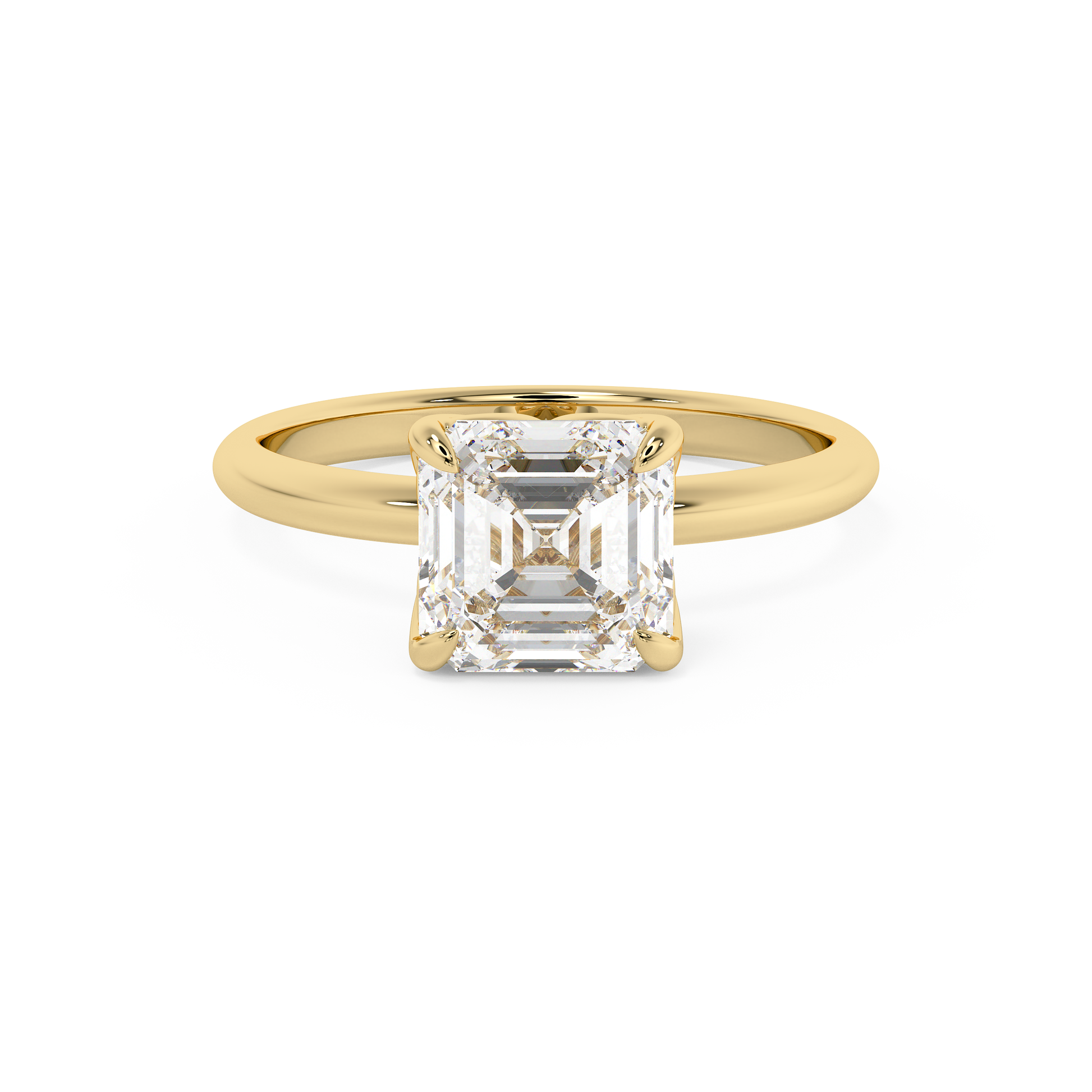 Emerald Solitaire Lab Grown Diamond Engagement Ring