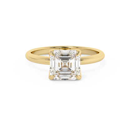 Emerald Solitaire Lab Grown Diamond Engagement Ring