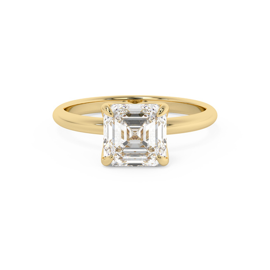 Emerald Solitaire Lab Grown Diamond Engagement Ring