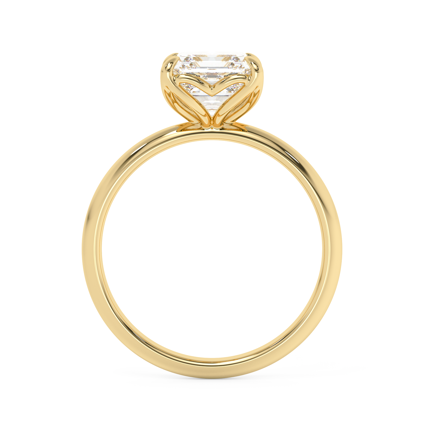 Emerald Solitaire Lab Grown Diamond Engagement Ring