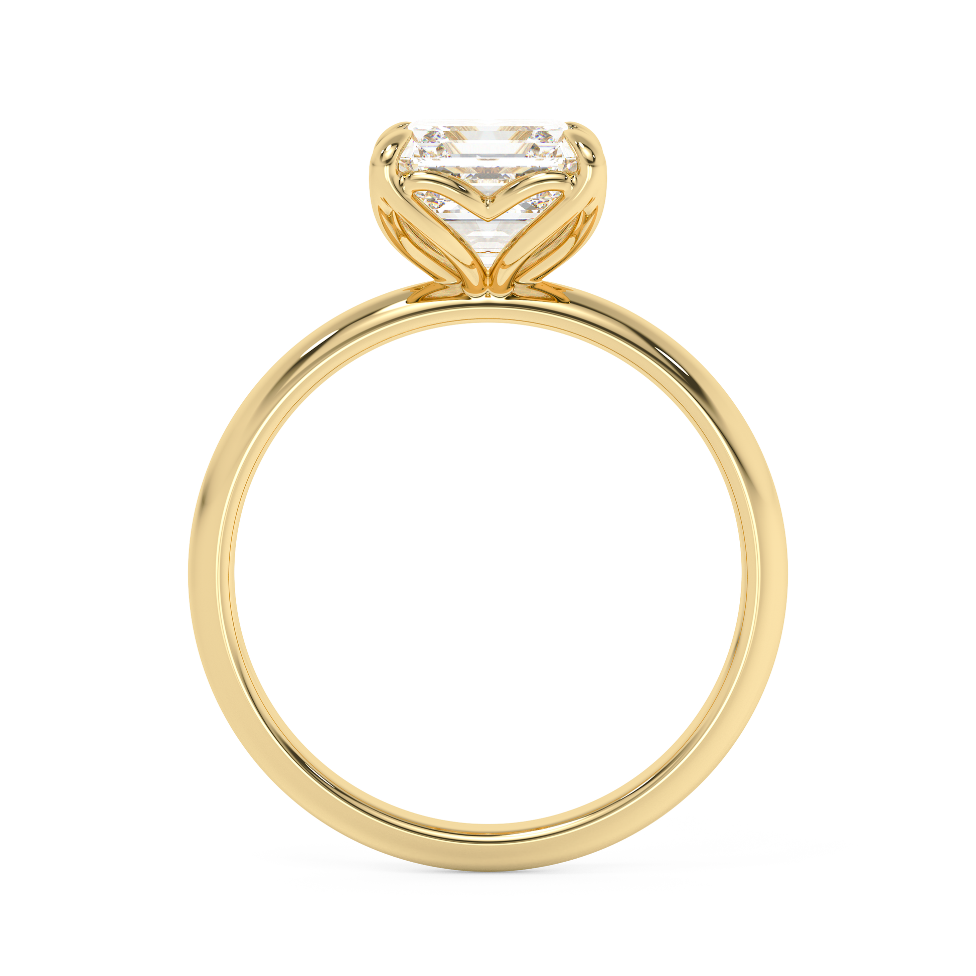 Emerald Solitaire Lab Grown Diamond Engagement Ring