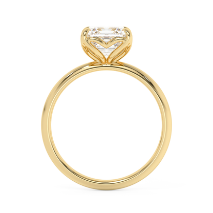 Emerald Solitaire Lab Grown Diamond Engagement Ring