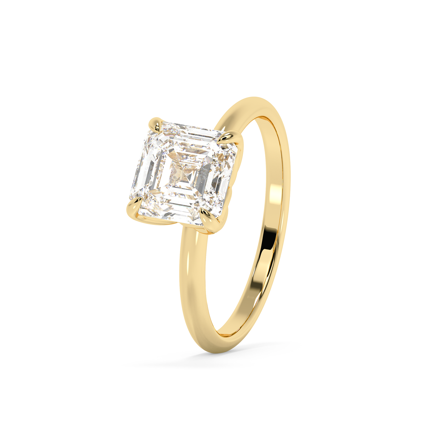 Emerald Solitaire Lab Grown Diamond Engagement Ring