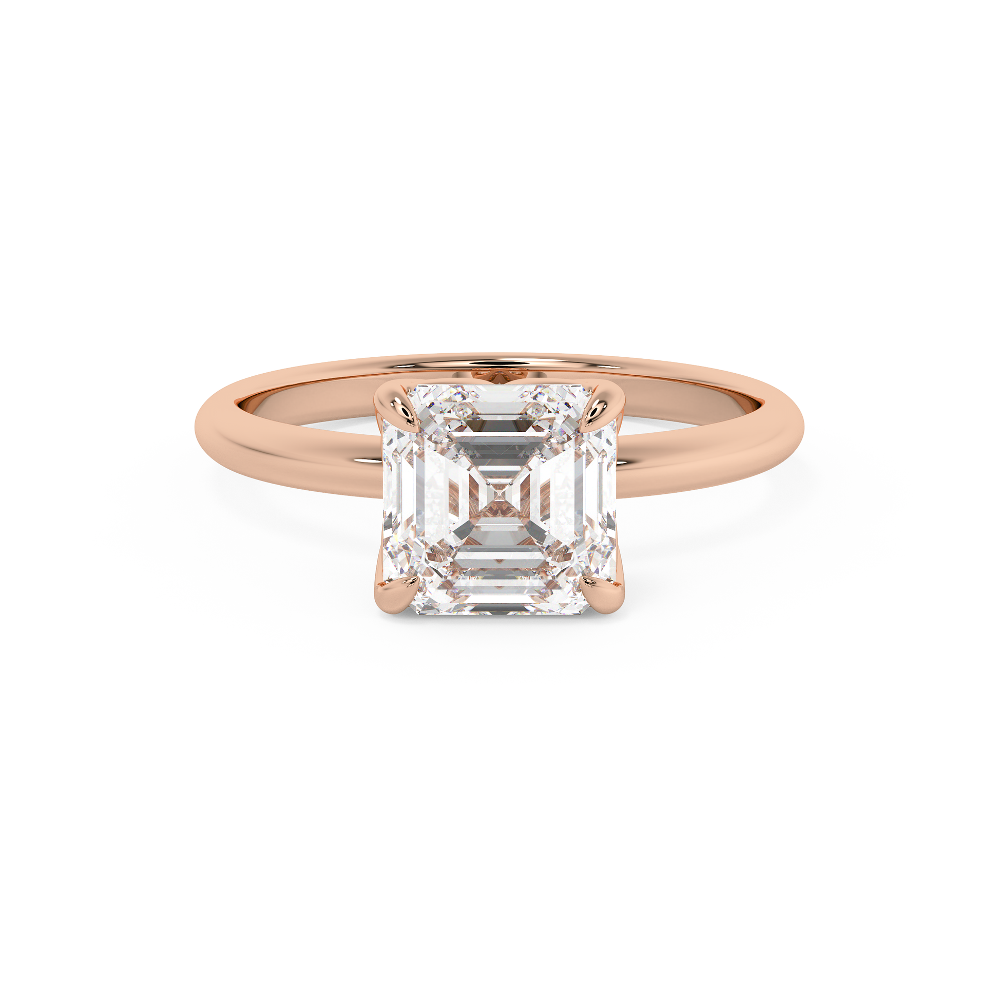 Emerald Solitaire Lab Grown Diamond Engagement Ring