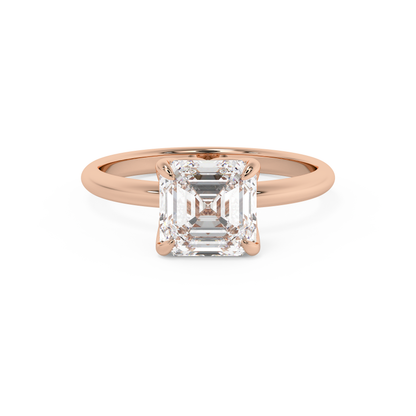Emerald Solitaire Lab Grown Diamond Engagement Ring