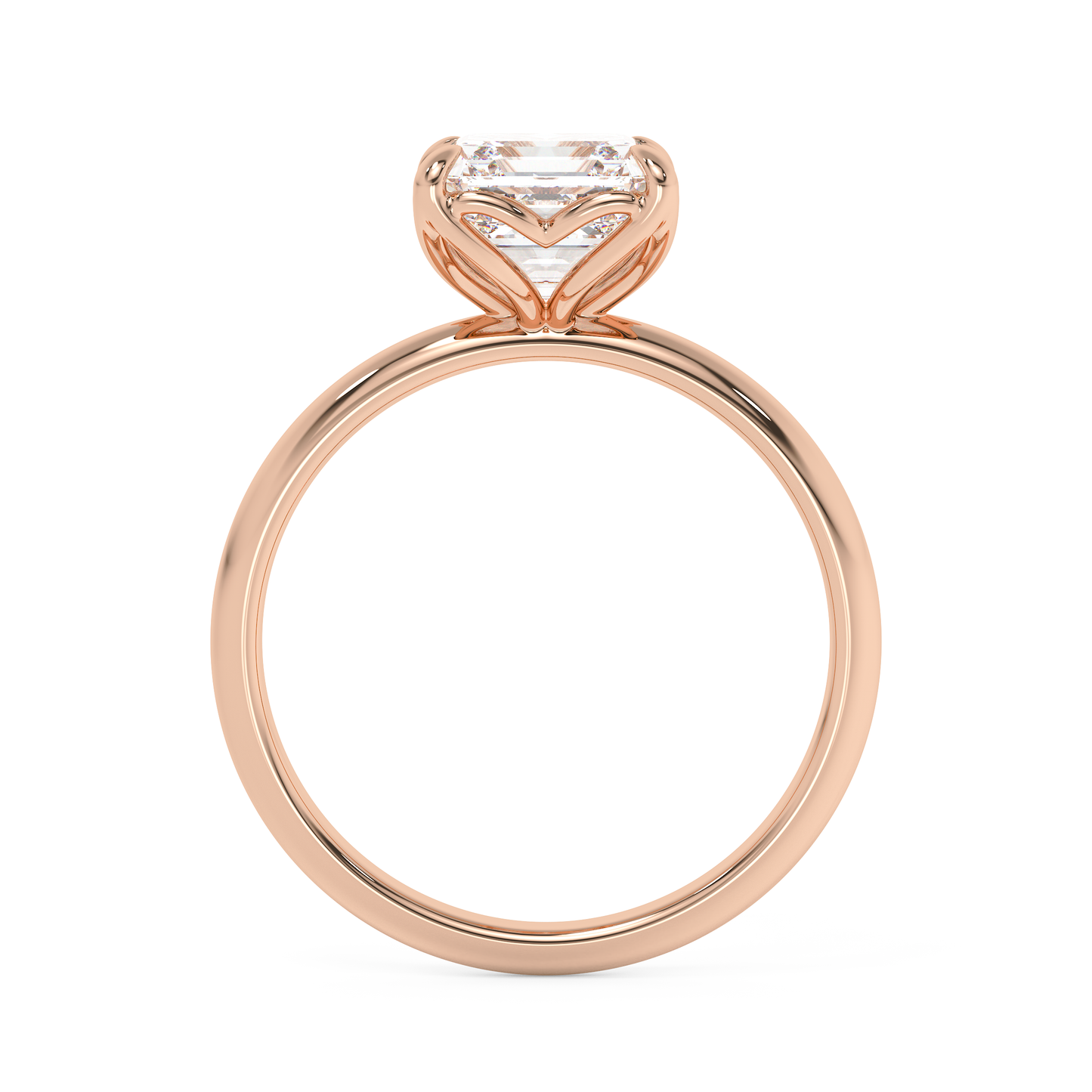 Emerald Solitaire Lab Grown Diamond Engagement Ring