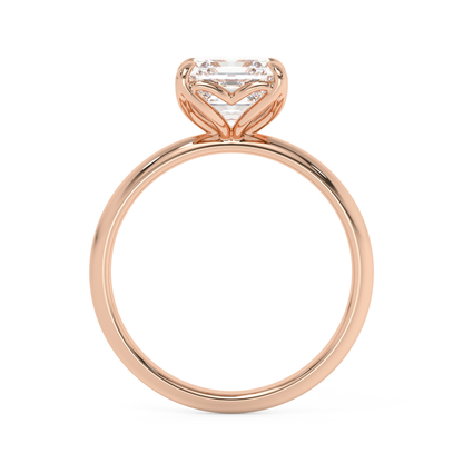 Emerald Solitaire Lab Grown Diamond Engagement Ring