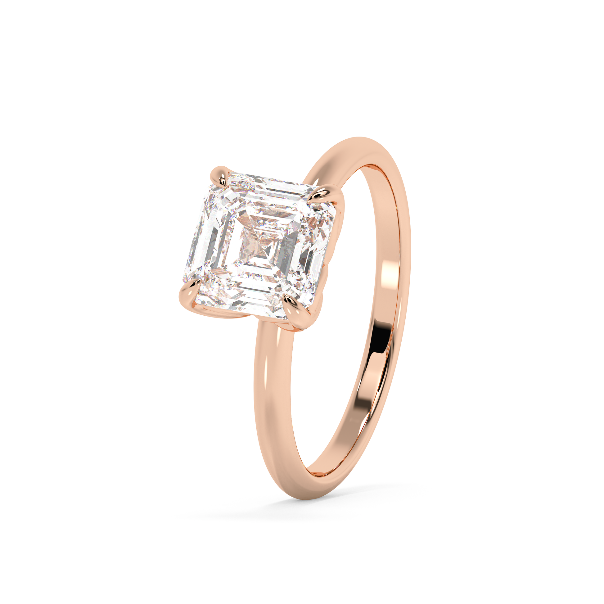 Emerald Solitaire Lab Grown Diamond Engagement Ring
