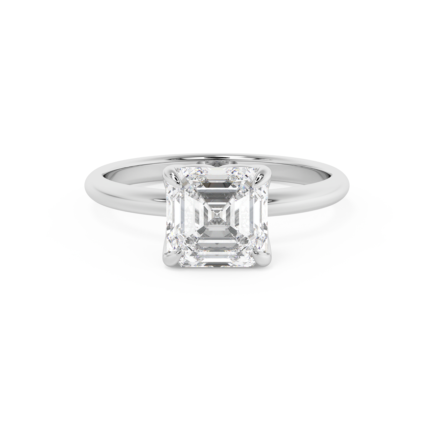 Emerald Solitaire Lab Grown Diamond Engagement Ring