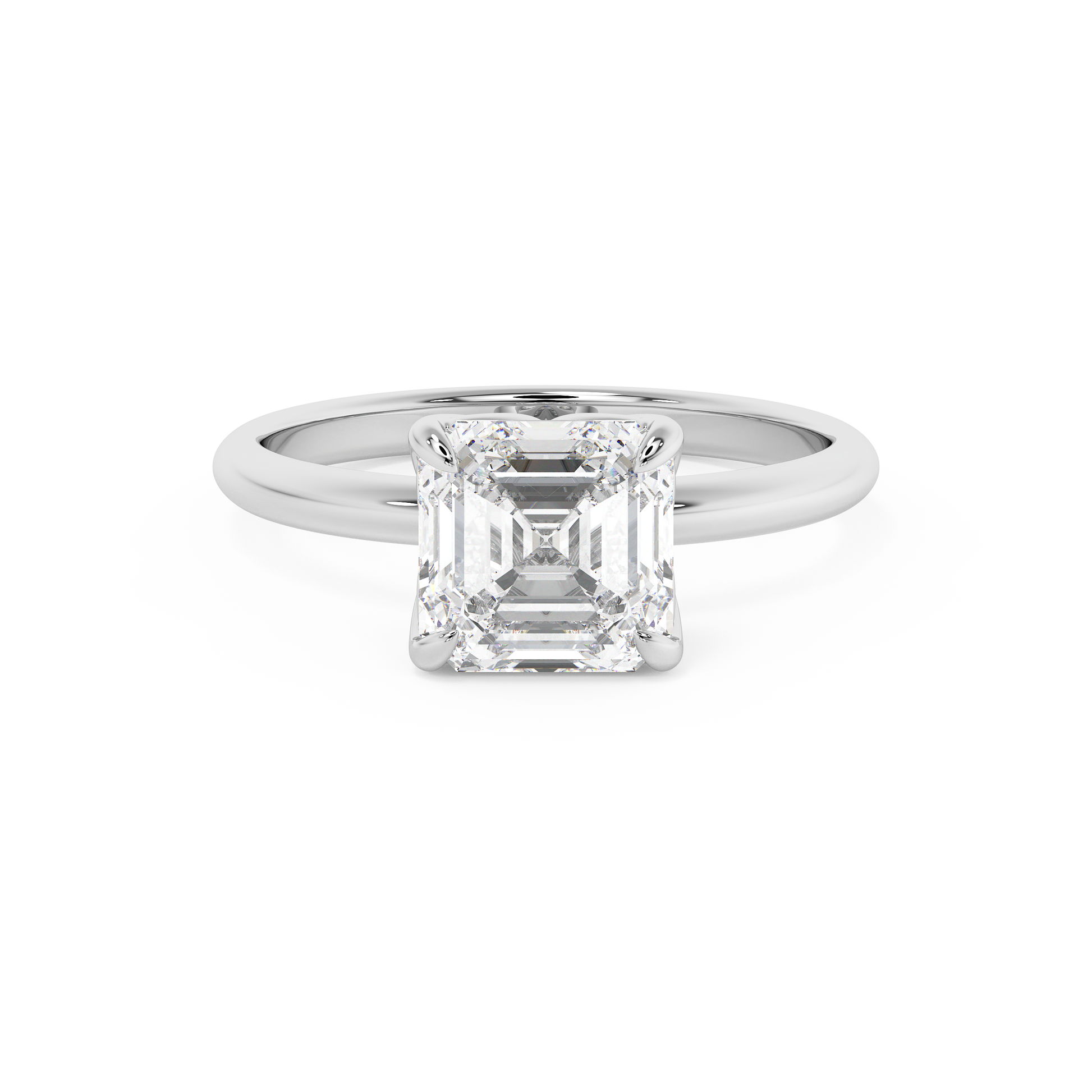 Emerald Solitaire Lab Grown Diamond Engagement Ring