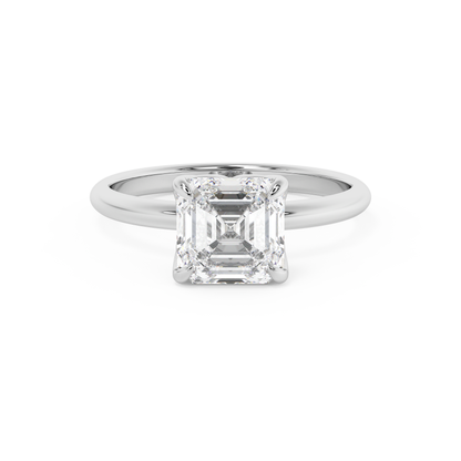 Emerald Solitaire Lab Grown Diamond Engagement Ring