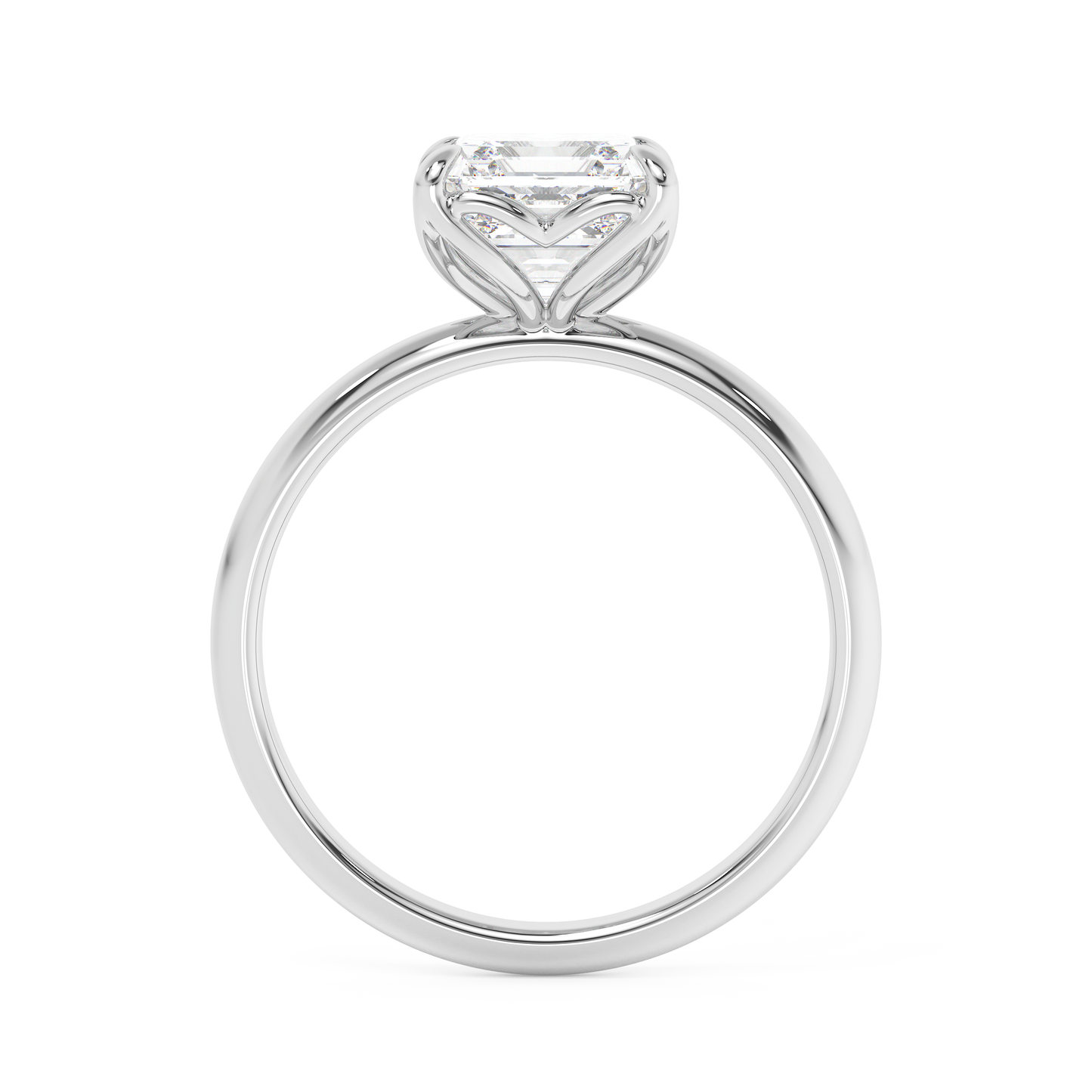 Emerald Solitaire Lab Grown Diamond Engagement Ring