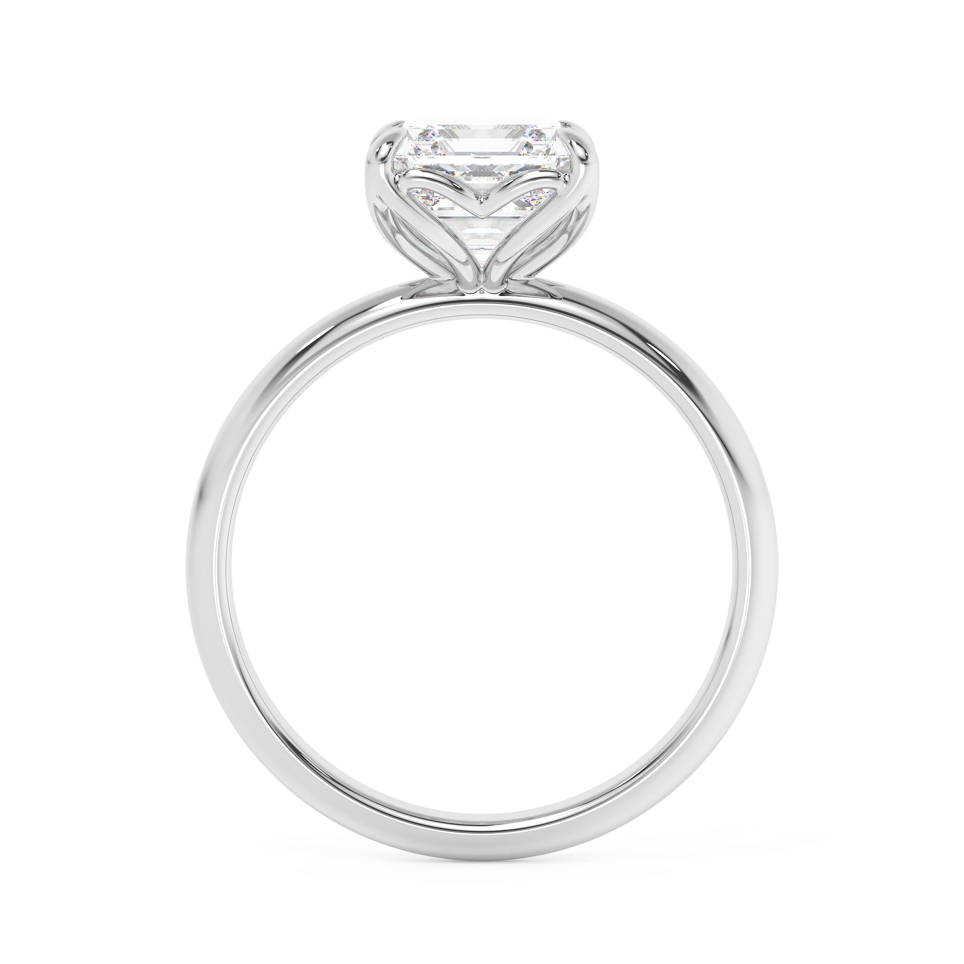Emerald Solitaire Lab Grown Diamond Engagement Ring