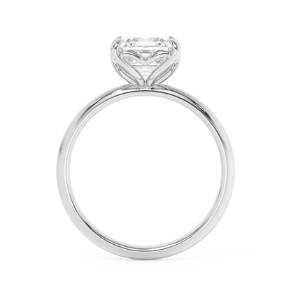 Emerald Solitaire Lab Grown Diamond Engagement Ring