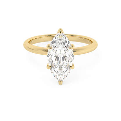 Emerald Solitaire Lab Grown Diamond Engagement Ring
