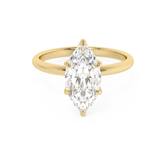 Emerald Solitaire Lab Grown Diamond Engagement Ring