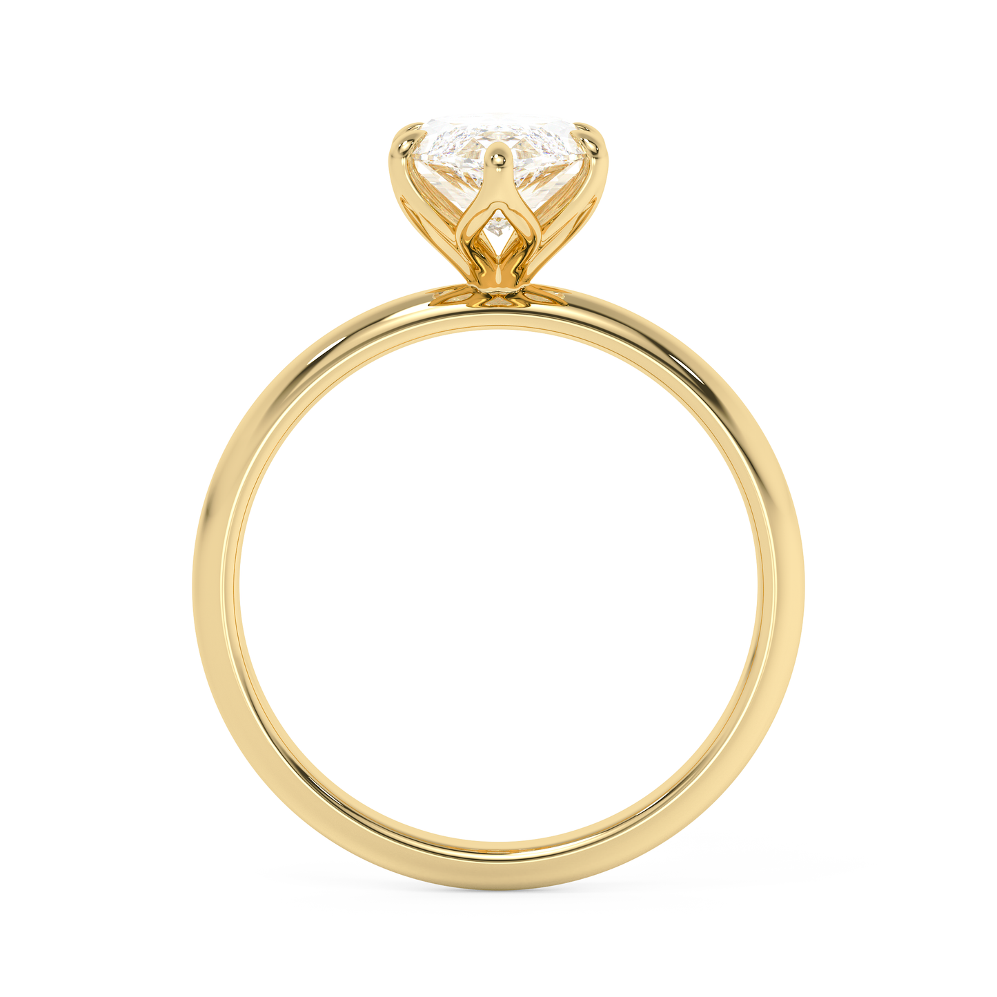 Emerald Solitaire Lab Grown Diamond Engagement Ring