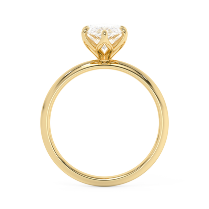Emerald Solitaire Lab Grown Diamond Engagement Ring