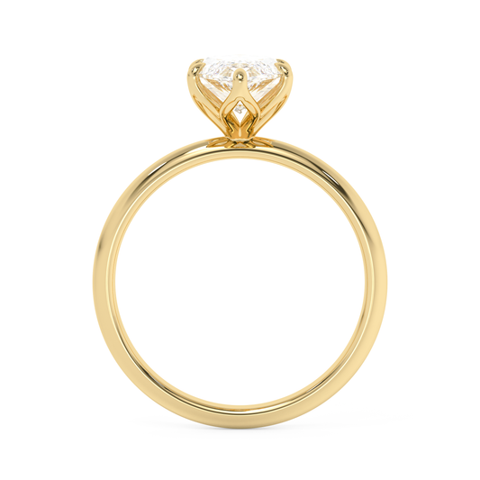 Emerald Solitaire Lab Grown Diamond Engagement Ring