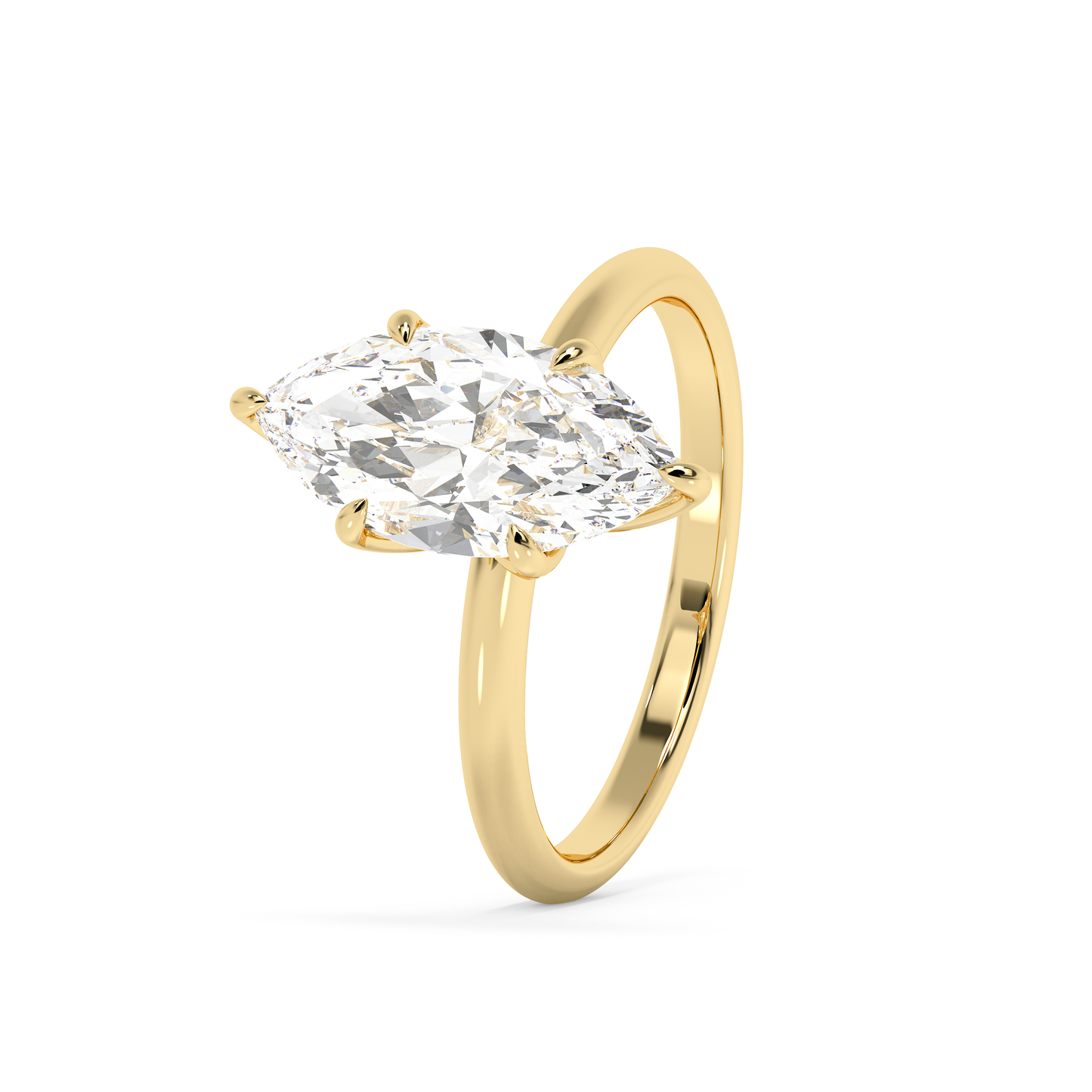 Emerald Solitaire Lab Grown Diamond Engagement Ring