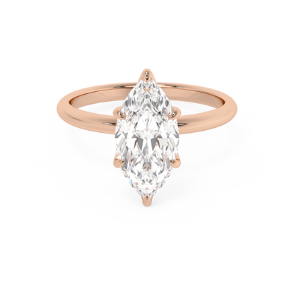 Emerald Solitaire Lab Grown Diamond Engagement Ring