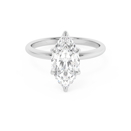 Emerald Solitaire Lab Grown Diamond Engagement Ring