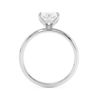 Emerald Solitaire Lab Grown Diamond Engagement Ring