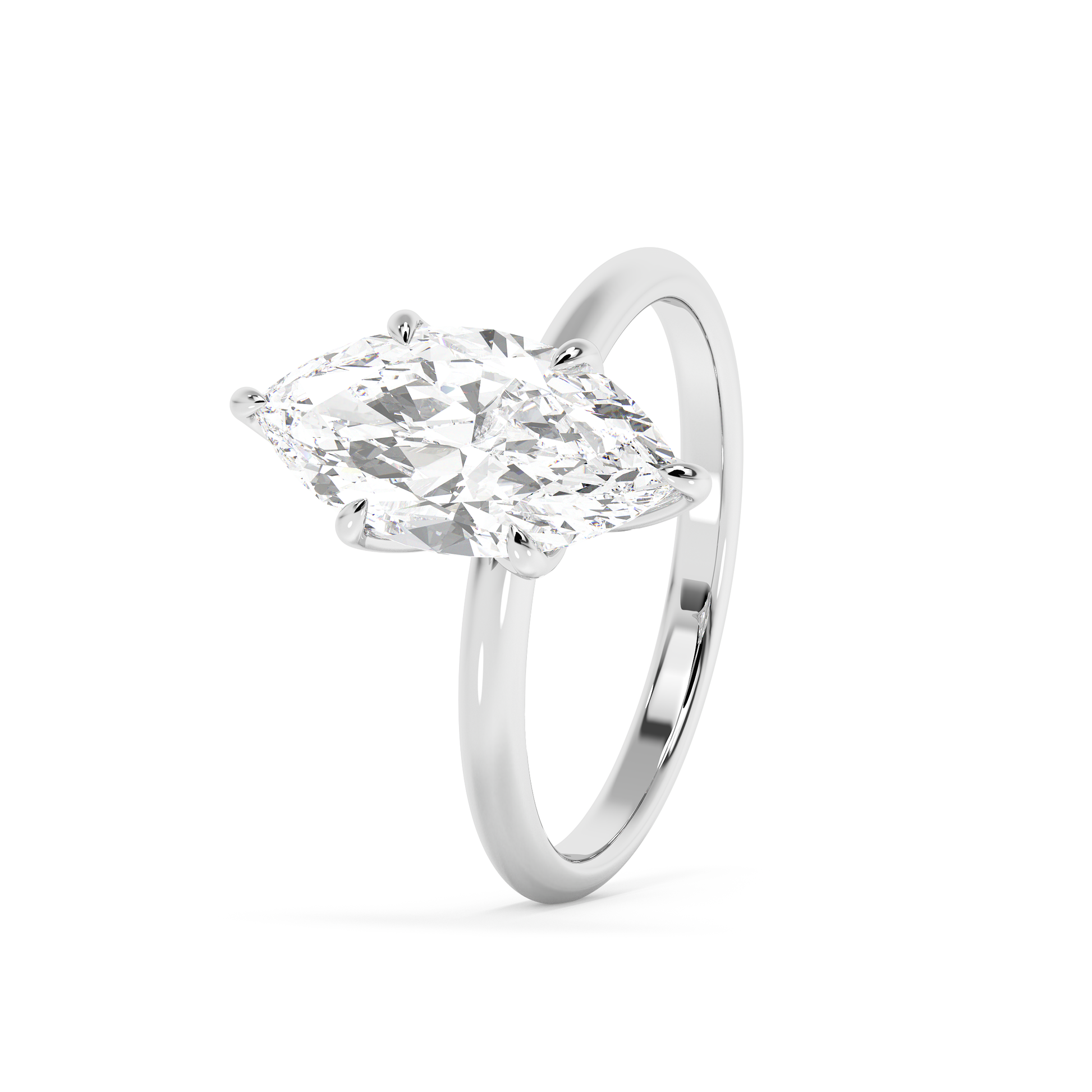 Emerald Solitaire Lab Grown Diamond Engagement Ring