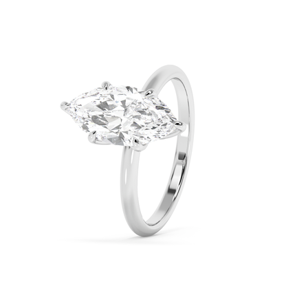 Emerald Solitaire Lab Grown Diamond Engagement Ring
