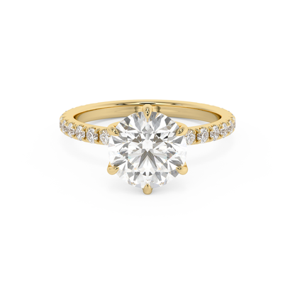 Emerald Solitaire Lab Grown Diamond Engagement Ring