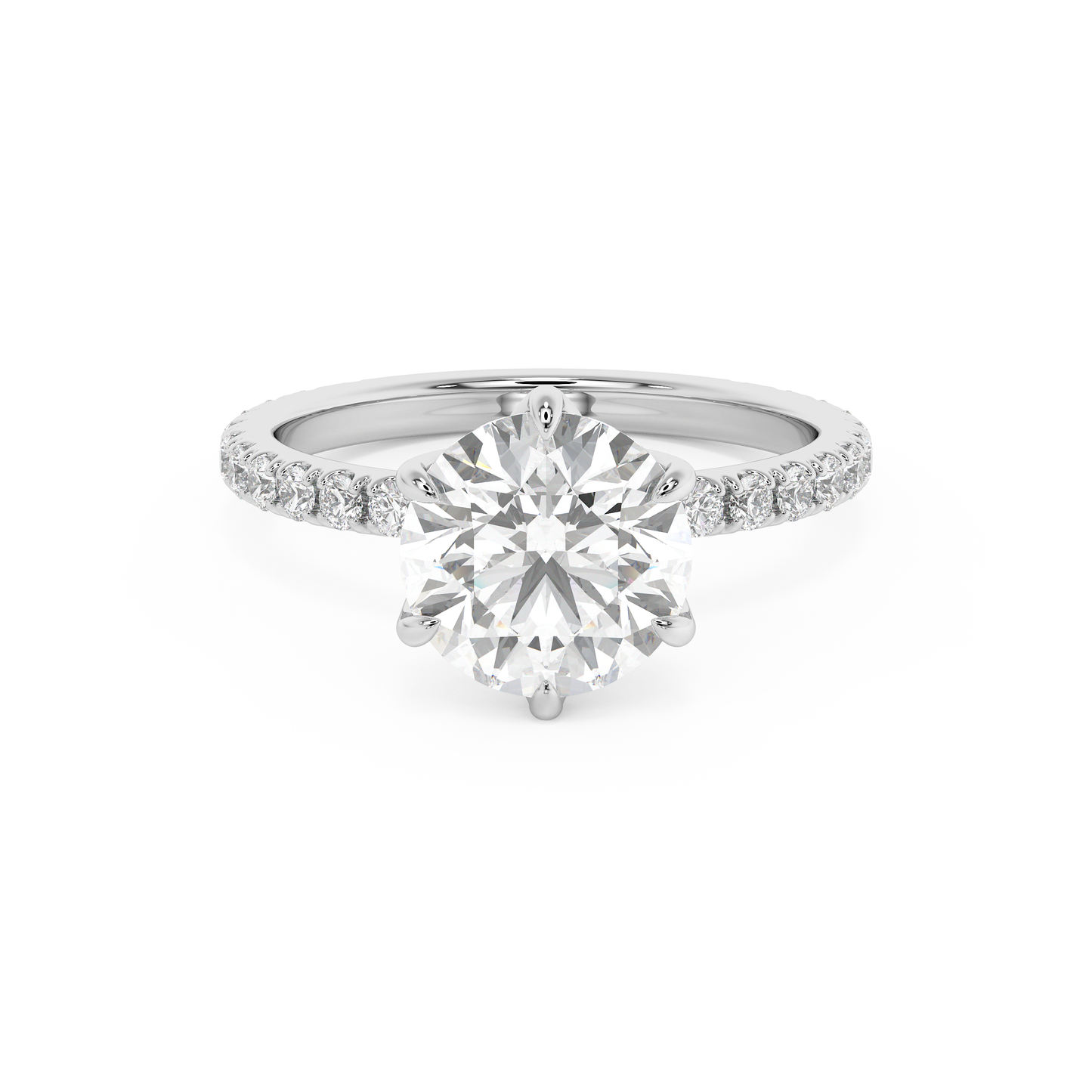 Emerald Solitaire Lab Grown Diamond Engagement Ring