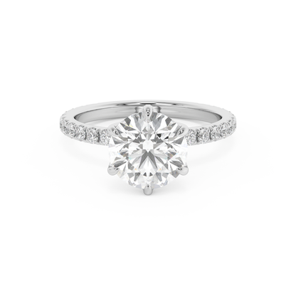Emerald Solitaire Lab Grown Diamond Engagement Ring