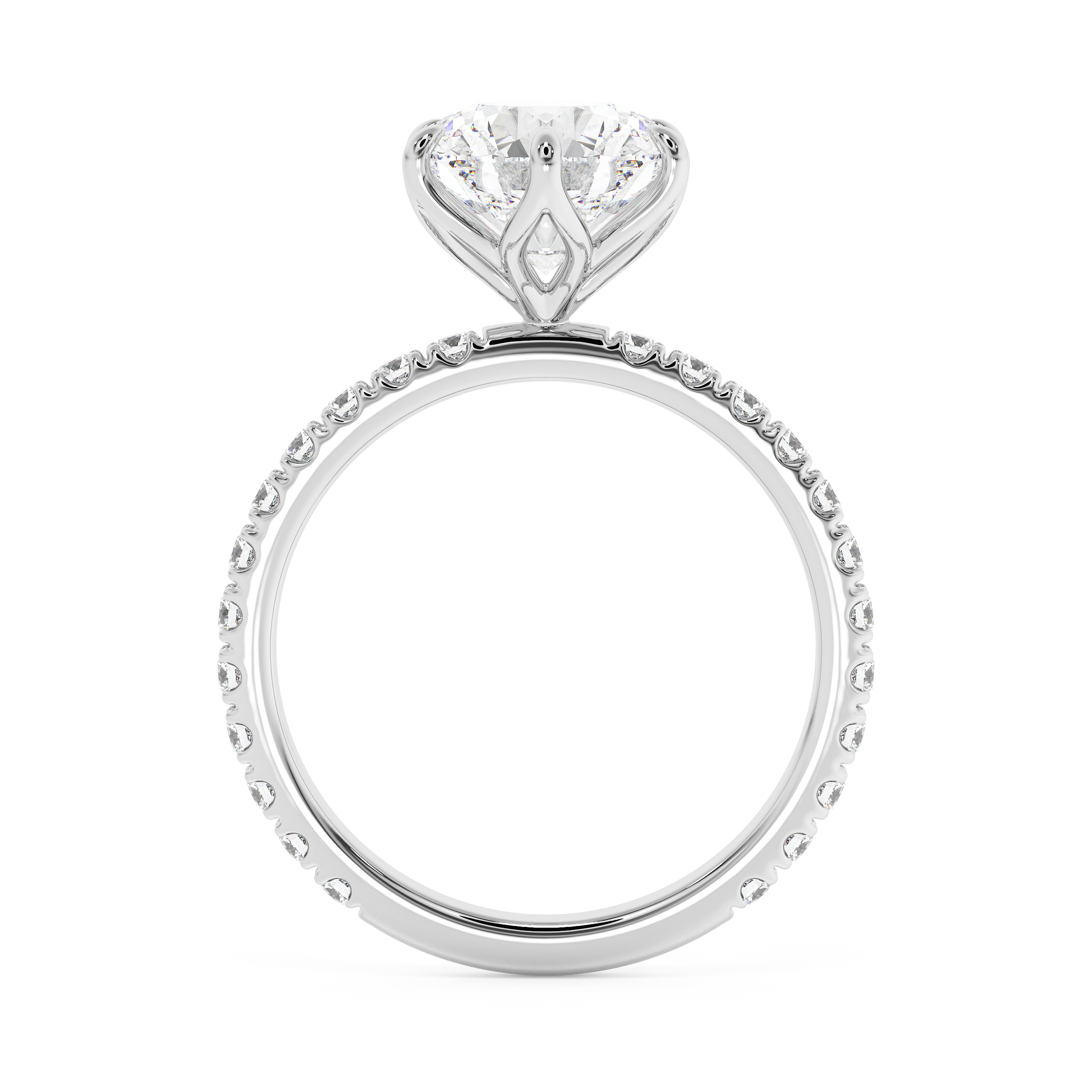 Emerald Solitaire Lab Grown Diamond Engagement Ring