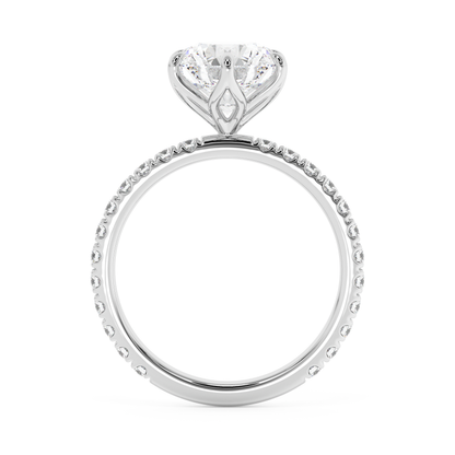 Emerald Solitaire Lab Grown Diamond Engagement Ring