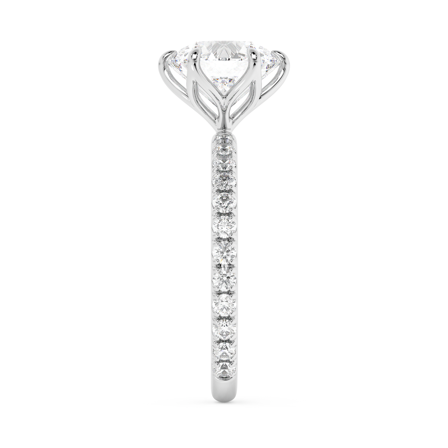 Emerald Solitaire Lab Grown Diamond Engagement Ring