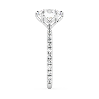 Emerald Solitaire Lab Grown Diamond Engagement Ring