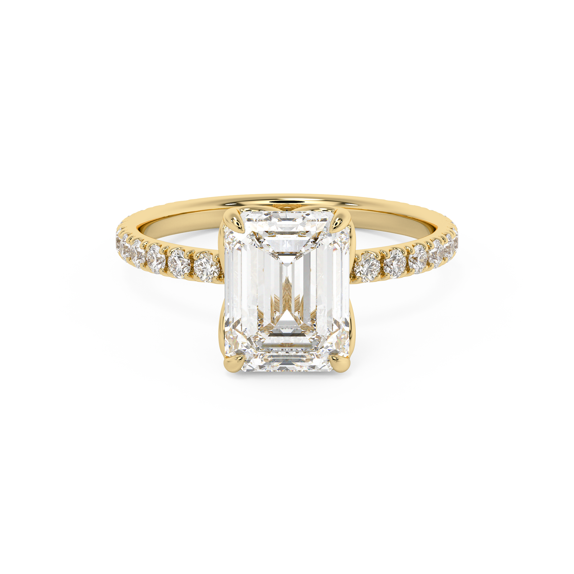 Emerald Solitaire Lab Grown Diamond Engagement Ring