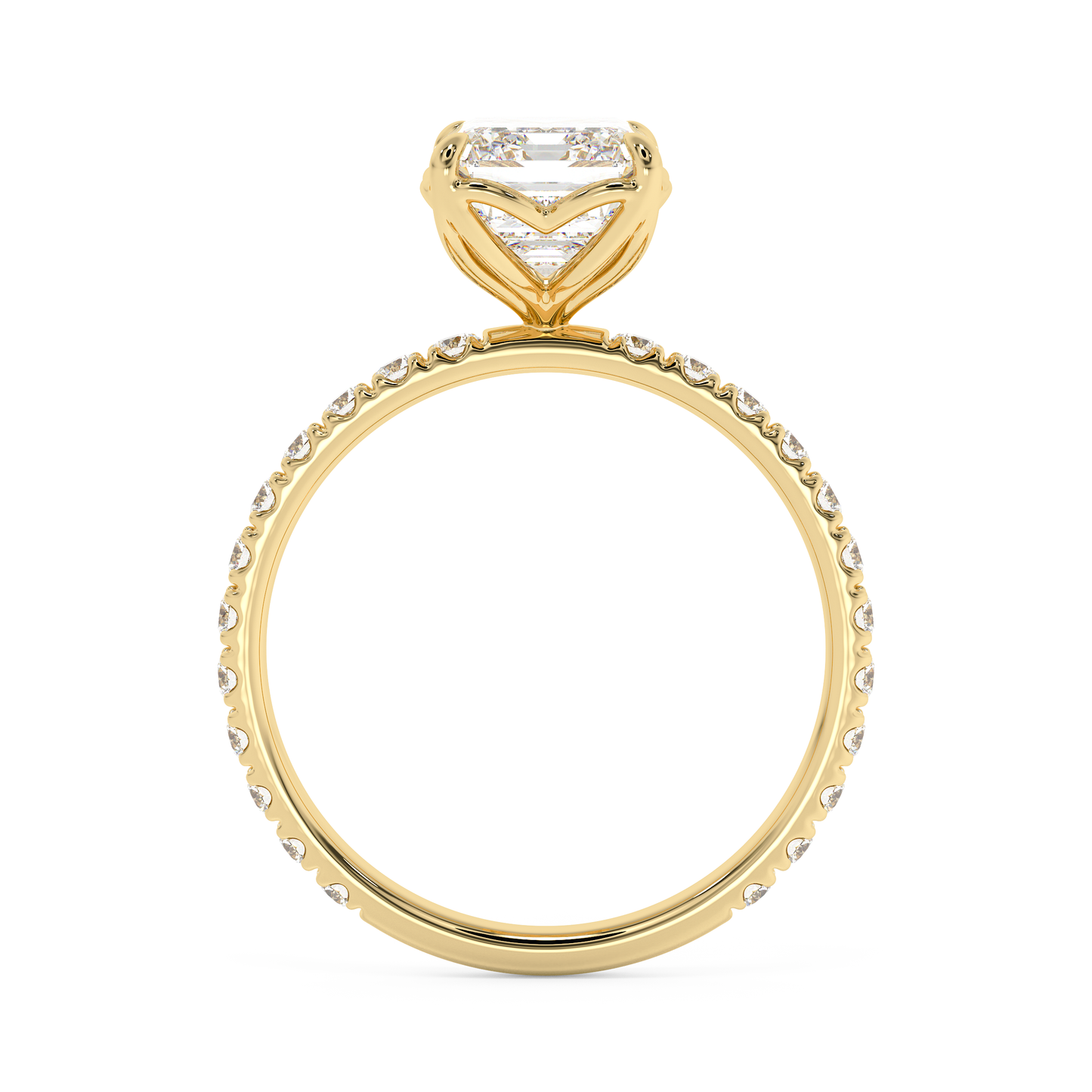 Emerald Solitaire Lab Grown Diamond Engagement Ring