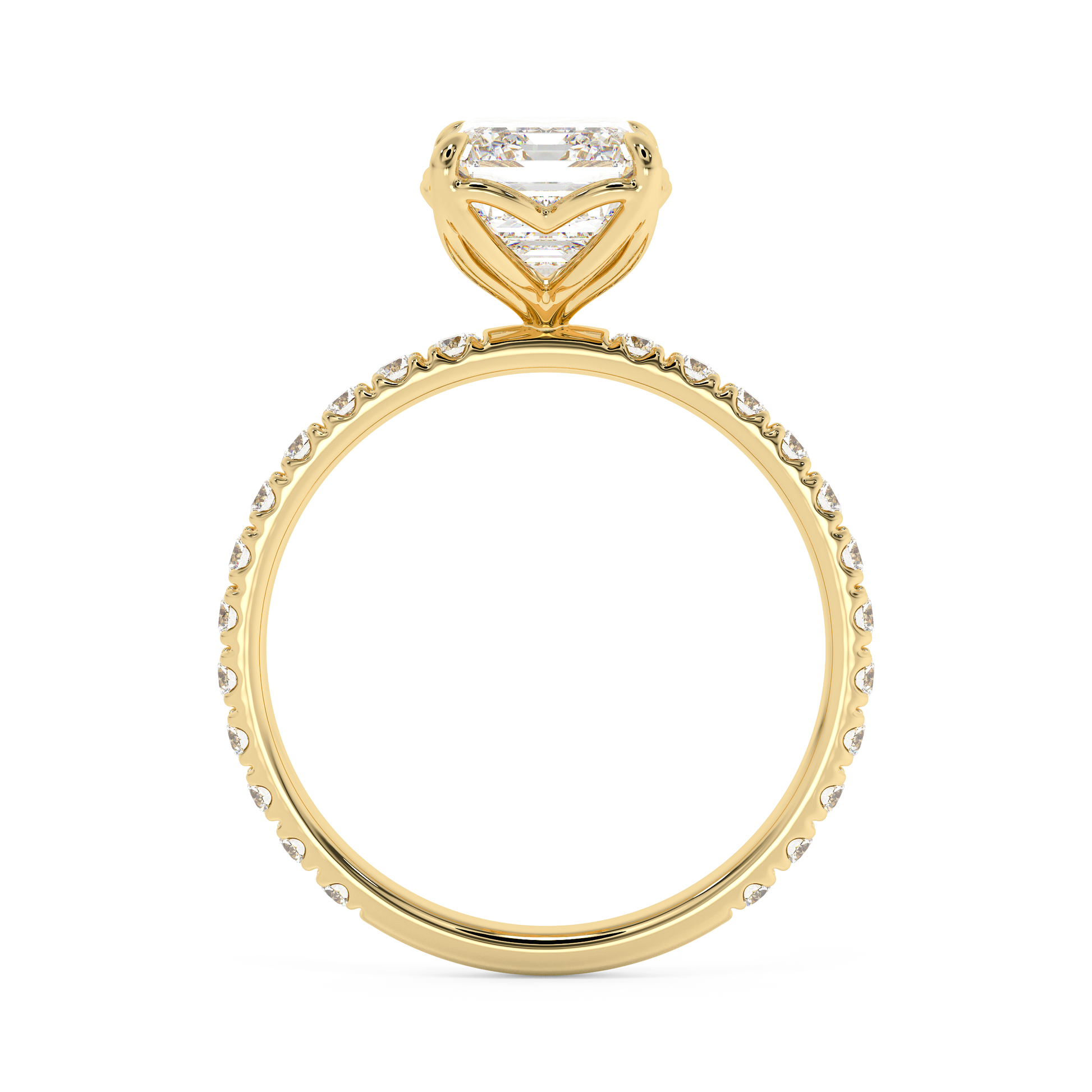 Emerald Solitaire Lab Grown Diamond Engagement Ring
