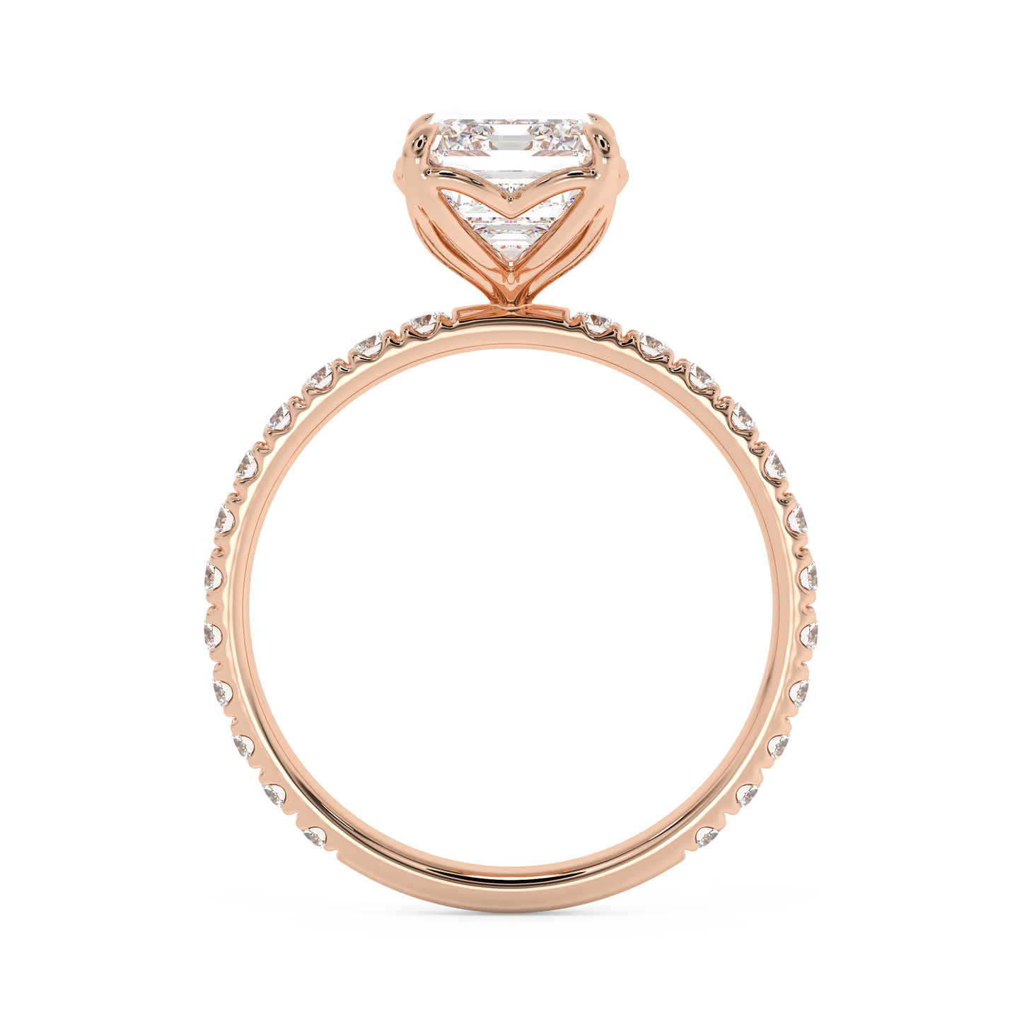 Emerald Solitaire Lab Grown Diamond Engagement Ring