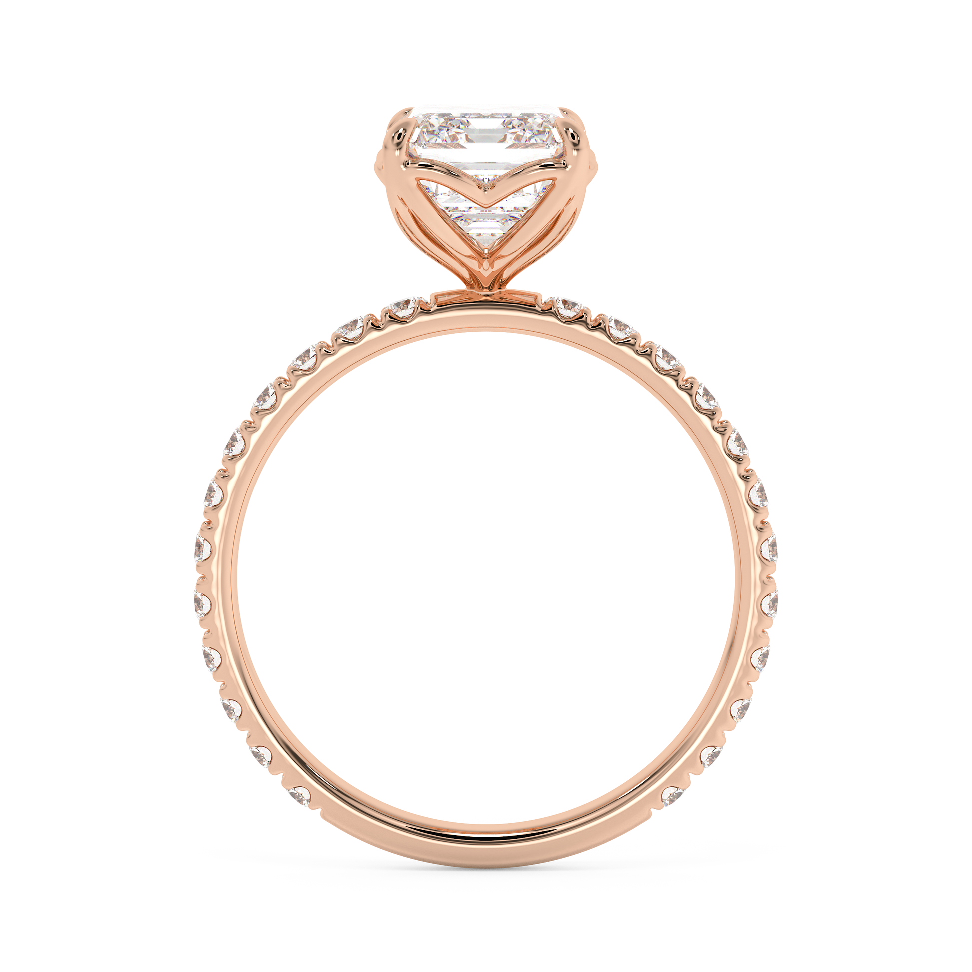 Emerald Solitaire Lab Grown Diamond Engagement Ring