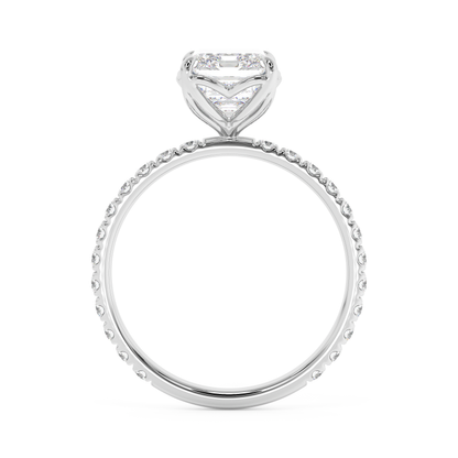 Emerald Solitaire Lab Grown Diamond Engagement Ring