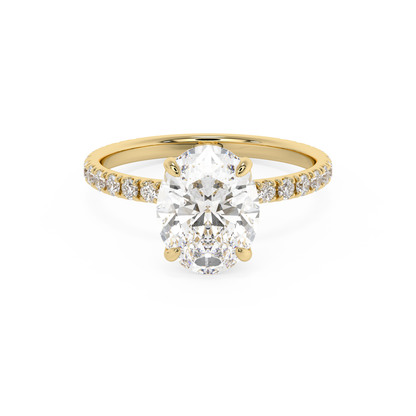 Emerald Solitaire Lab Grown Diamond Engagement Ring