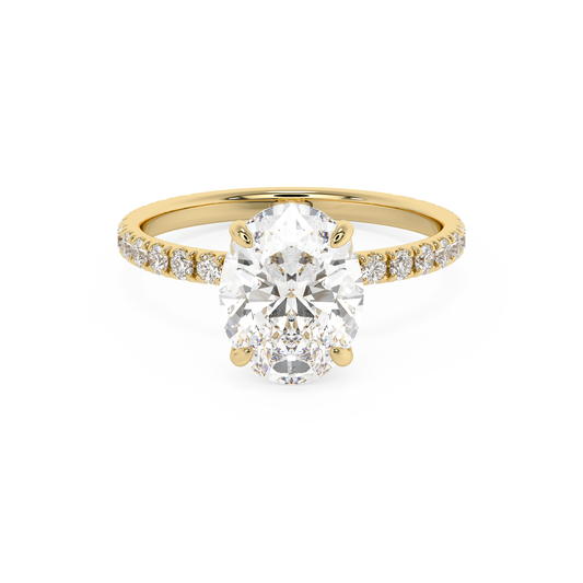 Emerald Solitaire Lab Grown Diamond Engagement Ring