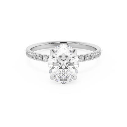 Emerald Solitaire Lab Grown Diamond Engagement Ring