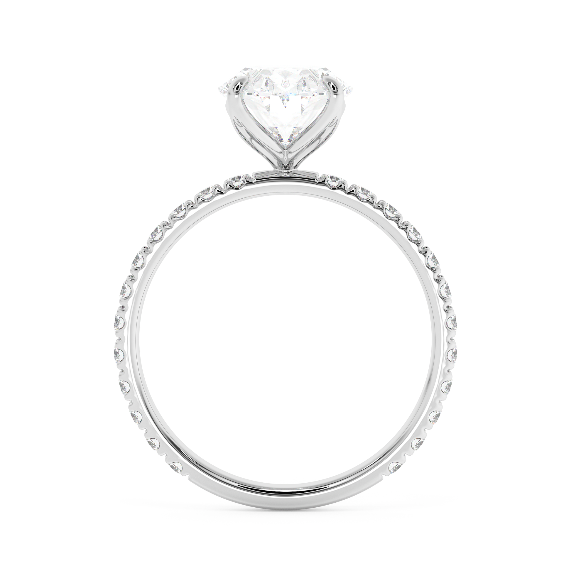 Emerald Solitaire Lab Grown Diamond Engagement Ring
