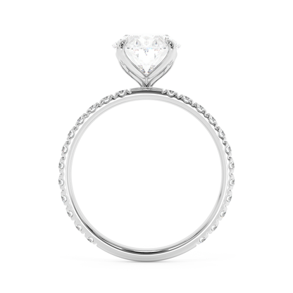 Emerald Solitaire Lab Grown Diamond Engagement Ring