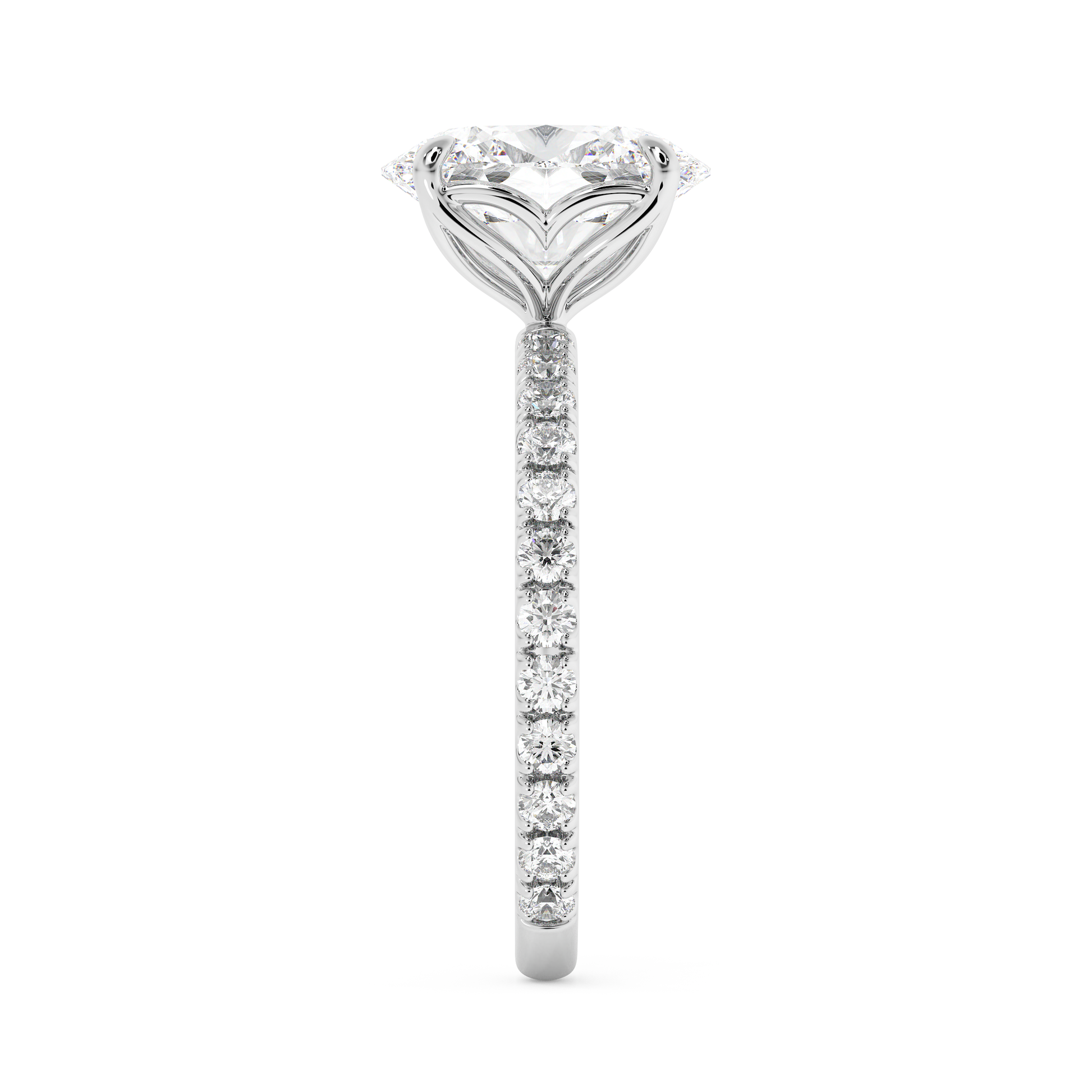 Emerald Solitaire Lab Grown Diamond Engagement Ring