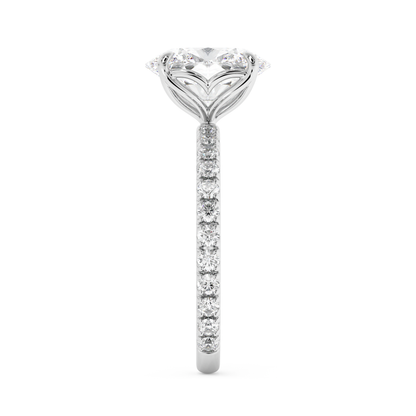 Emerald Solitaire Lab Grown Diamond Engagement Ring