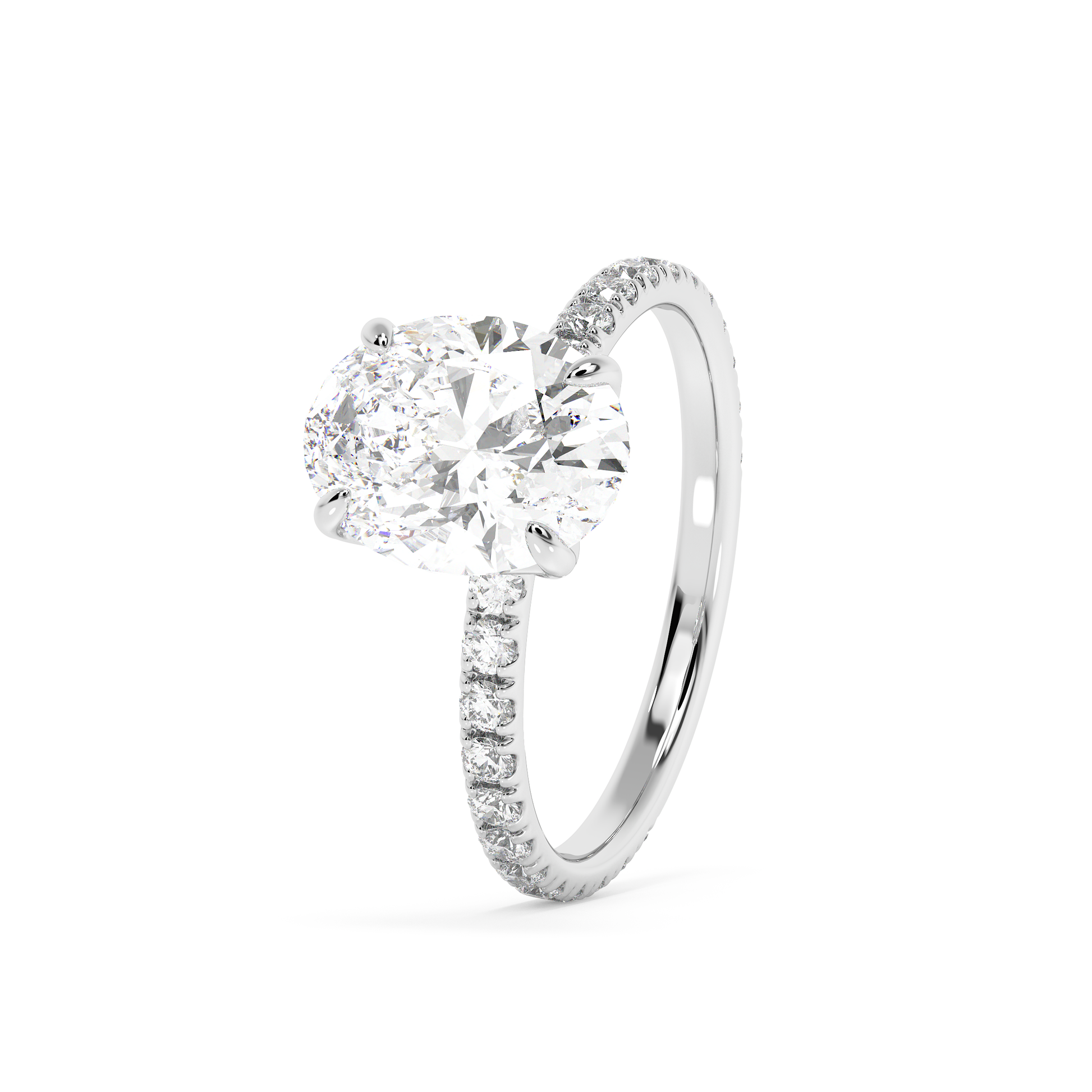 Emerald Solitaire Lab Grown Diamond Engagement Ring